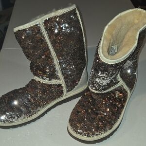 UGG Sparkling Sequin Boots - Brown and Cream
